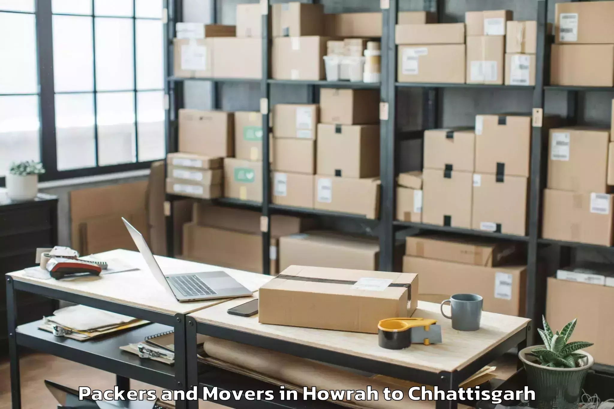 Professional Howrah to Baramkela Packers And Movers